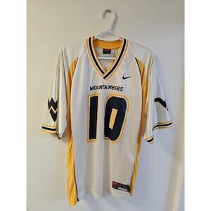 Vintage Steve Slaton #10 West Virginia Mountaineers WVU NIKE NCAAF Jersey Size L